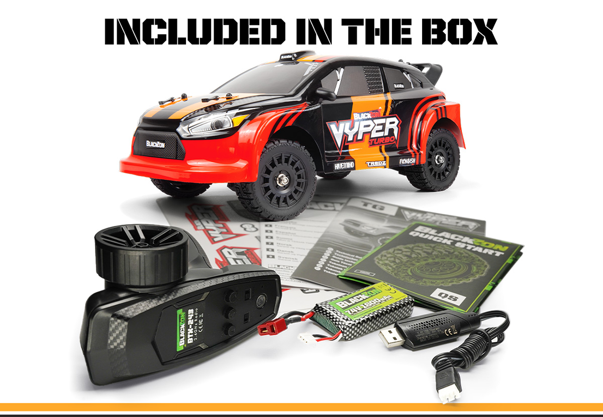 Vyper RX Turbo 1/16 4WD 2S Brushless Rally Car - Red/Orange view 6