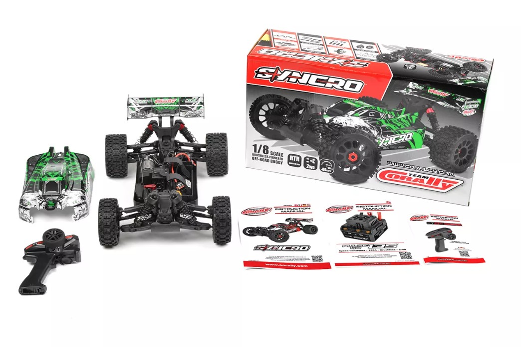 Syncro 2WD 1/8 3-4S Brushless Off Road Buggy, RTR, Green view 5