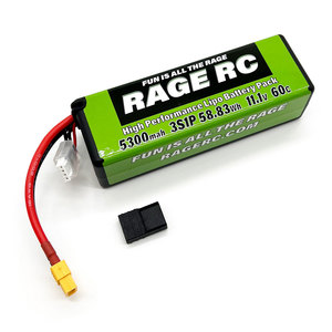 5300mAh 3S 11.1V 60C Hard Case LiPo Battery with XT60 Connector &amp; TRX Adapter