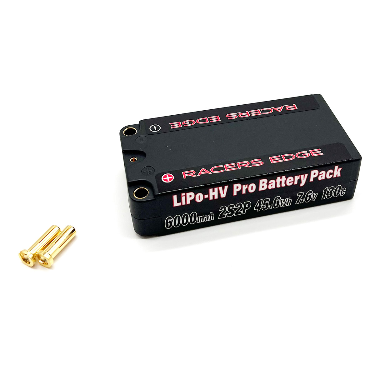 6000mAh 2S 7.6V 130C Shorty Hard Case Lipo Battery Pack with 5mm Bullet Plug