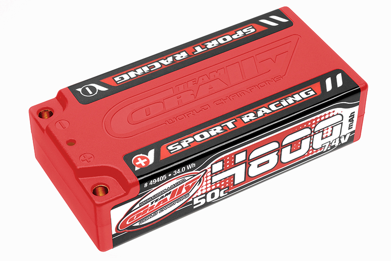 4800mAh 7.4v 2S 50C Hardcase Sport Racing Shorty Lipo Battery - 4mm Bullets