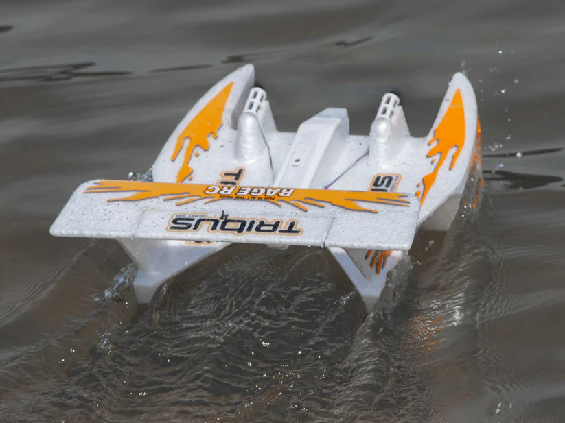 Tribus 250 Electric Powered RTF Amphibious Aircraft; Orange view 2