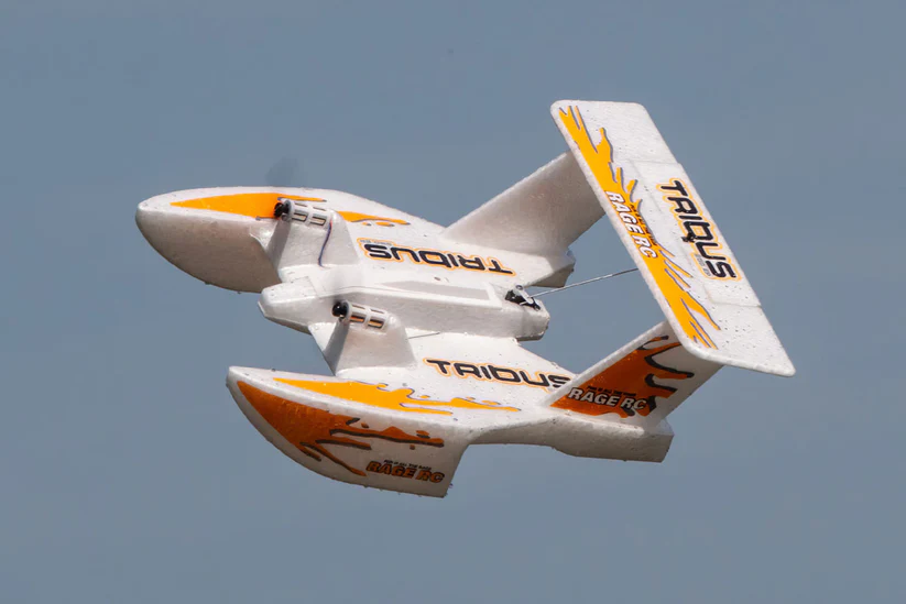 Tribus 250 Electric Powered RTF Amphibious Aircraft; Orange view 4