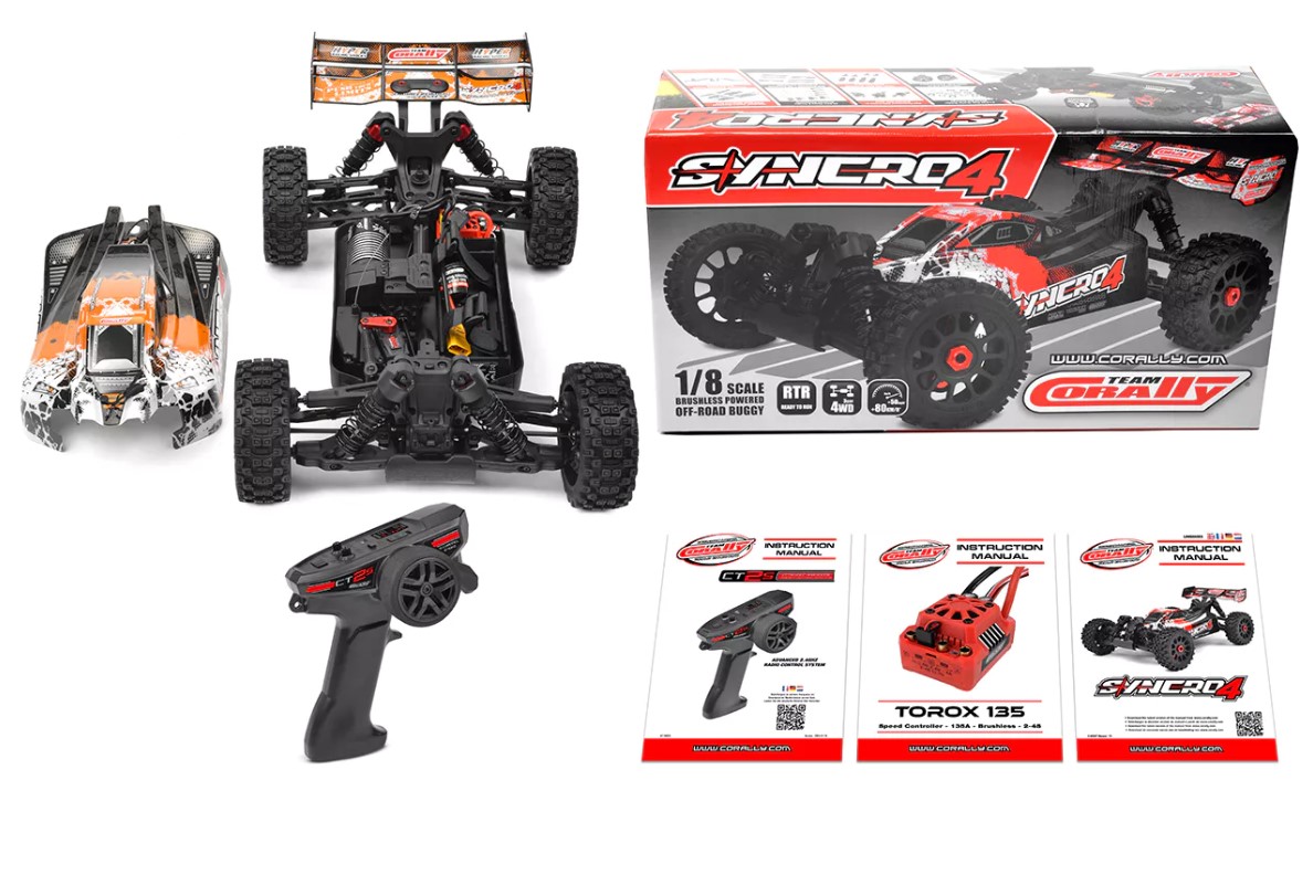 Syncro-4 1/8 4S Brushless Off Road Buggy, RTR, Orange view 4