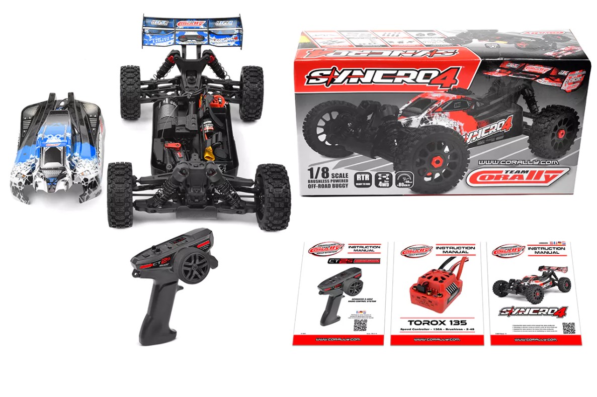 Syncro-4 1/8 4S Brushless Off Road Buggy, RTR, Blue view 3