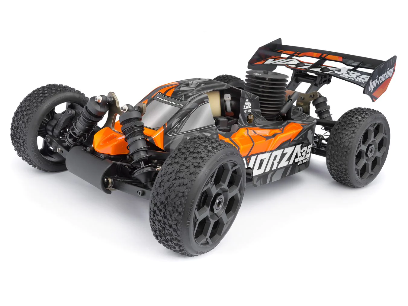 HPI Racing - Vorza 3.5 Buggy, 1/8 Scale 4WD RTR Big Block Nitro w/ 2.4GHz Radio System, Orange