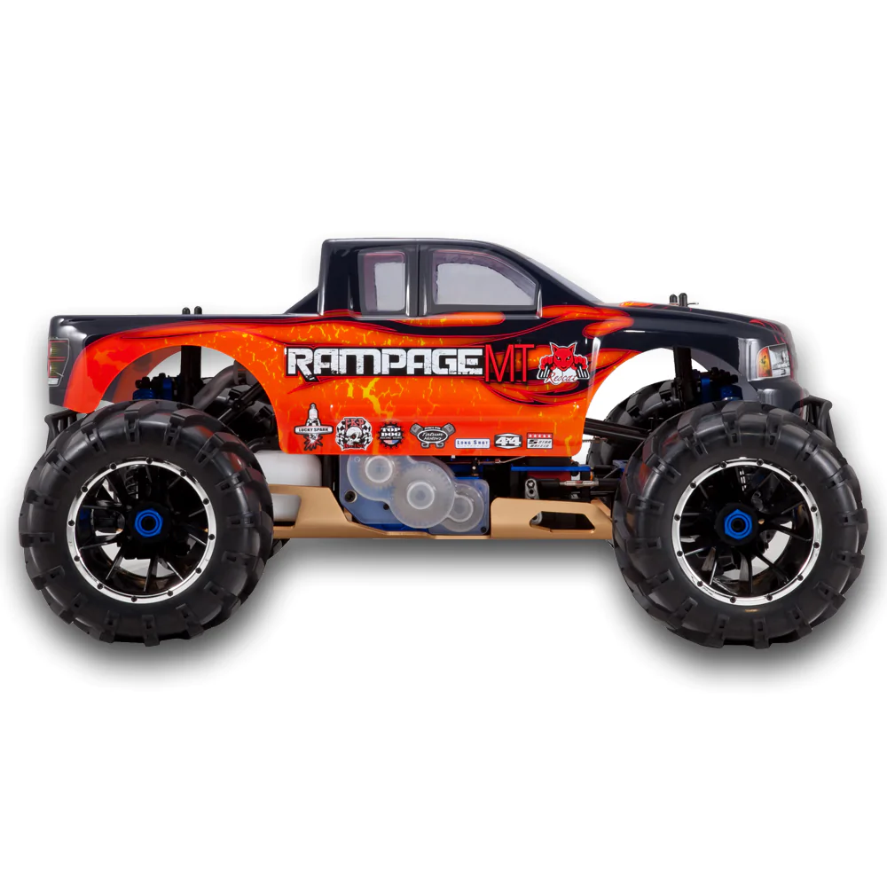 Rampage MT V3 RC Monster Truck - 1:5 Gas Powered Monster Truck - ORANGE-FLAME view 4