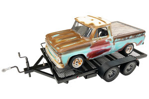 1/10 Scale Full Metal Car Hauler Trailer with LED Lights (Black) view 2
