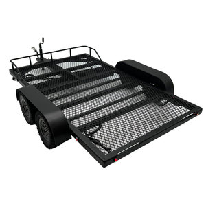 1/10 Scale Full Metal Car Hauler Trailer with LED Lights (Black) view 3